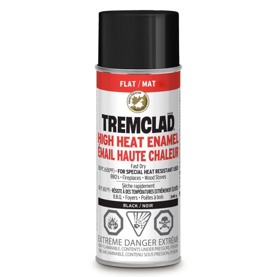 High Heat Enamel Spray Paint - Flat - Black - 340 g