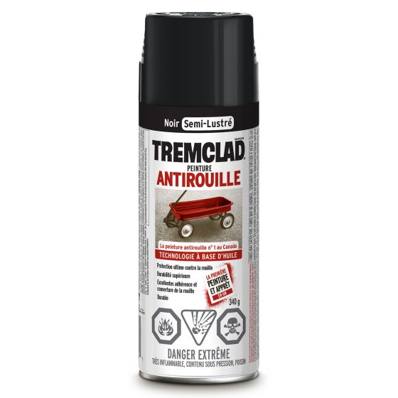Oil Based Rust Paint Aerosol Spray - Semi-Gloss - Black - 340 g