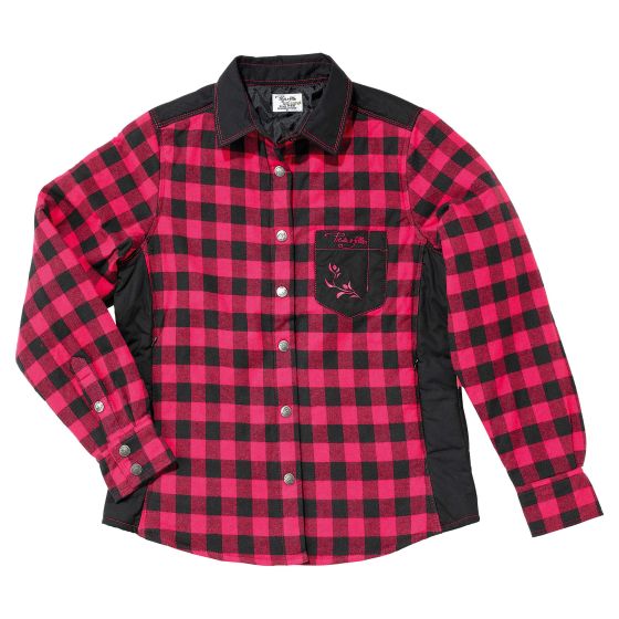 Chemise à carreaux rembourrée, rouge, grandeur Moyen