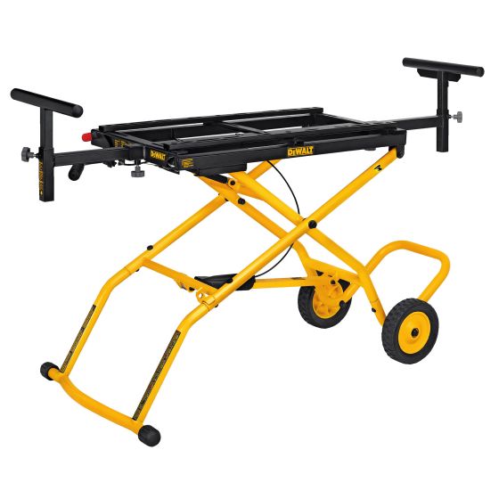 Support avec roues pour scie à onglets, 8', noir et jaune