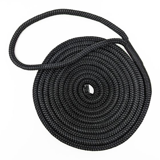 Dock Line – Nylon – Black - 3/8" x 15'