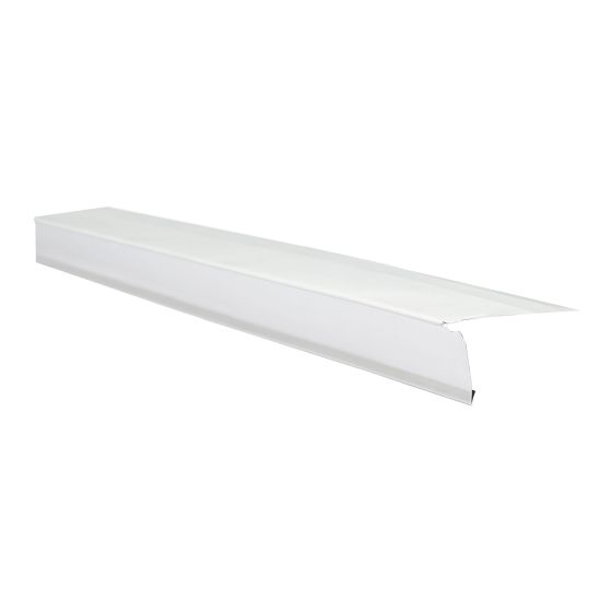 Solin de toit en aluminium, 2,5" x 10', blanc