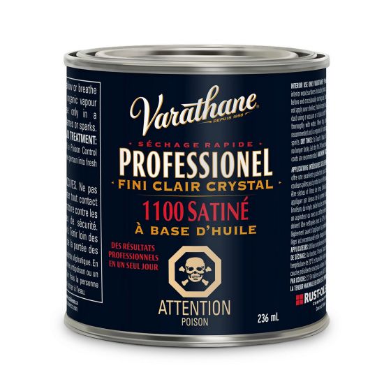 Vernis à base d’huile, clair satiné, 236 mL