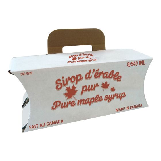 Lithographed box for maple syrop cans
