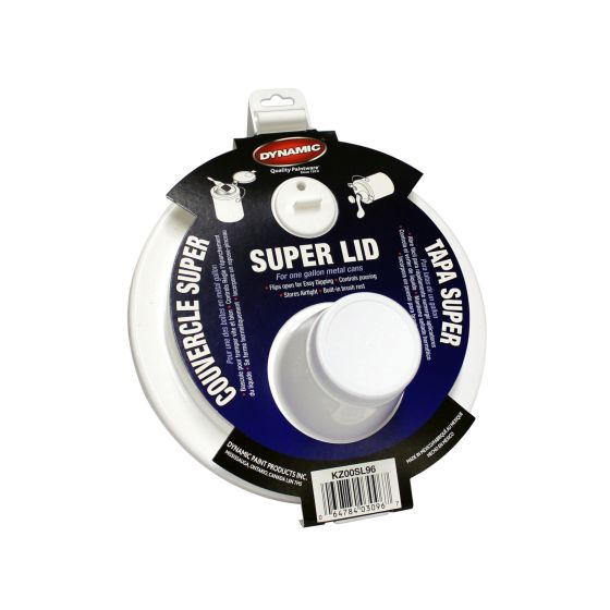 Couvercle avec bec verseur pour contenant de peinture 3,78 l, blanc