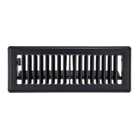 Registre à plancher, noir, 3" x 10"
