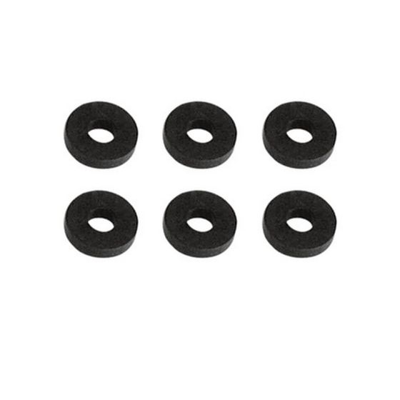 Rondelle plate, 17/32", noir, 6/pqt