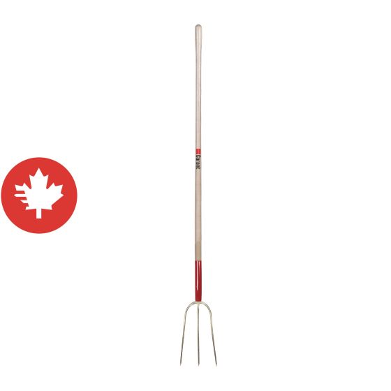 Fourche à foin, 3 dents 12", acier forgé, manche 54"