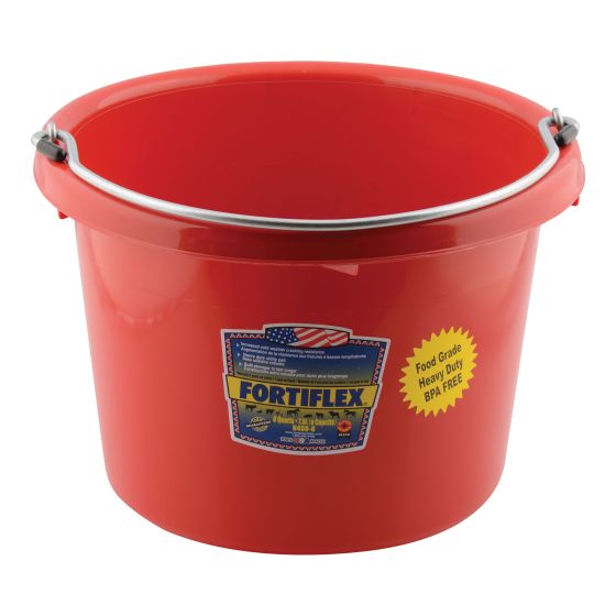 Fortiflex Multipurpose Bucket - Red - 7.5 L - 10" x 8"