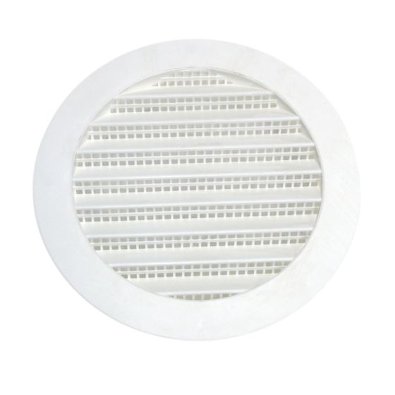 Plastic Round Mini Louver - 3" - White