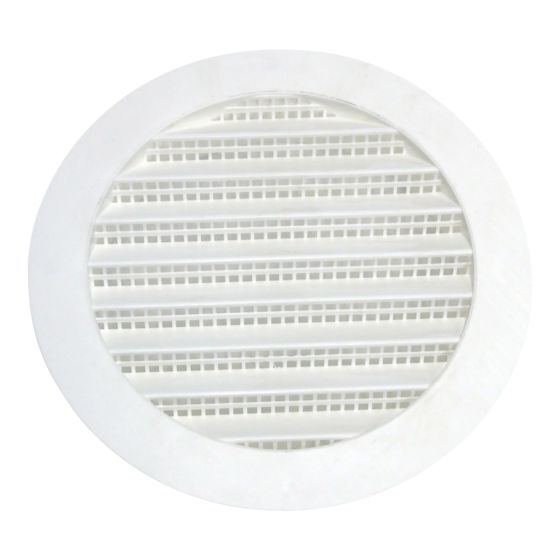 Plastic Round Mini Louver - 4" - White
