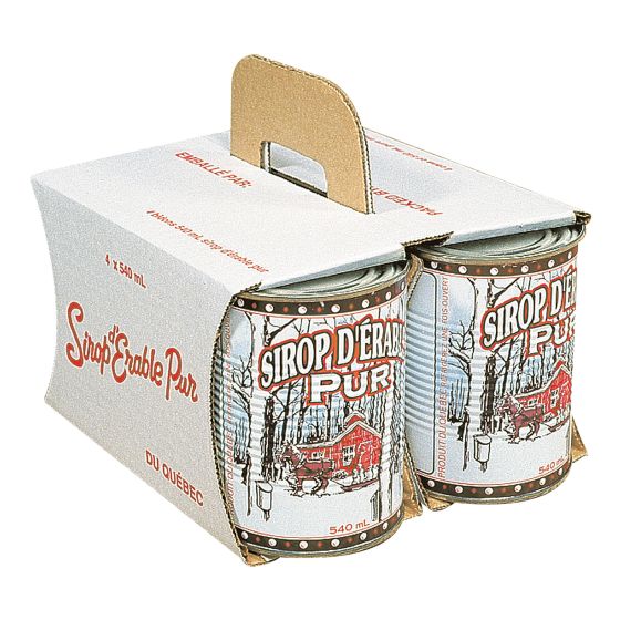 Lithographed box for maple syrop cans