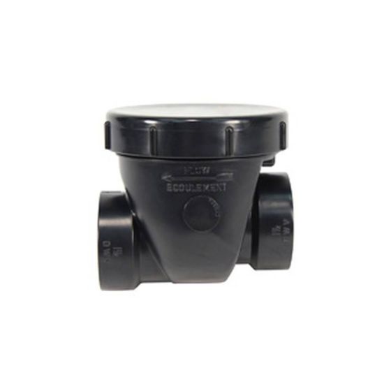 ABS-Backwater Valve - 1 1/2" - Hub - Black
