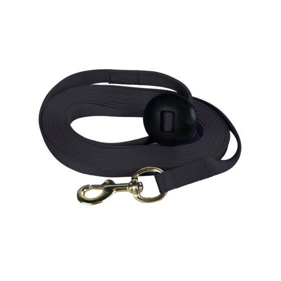 Longe en nylon, noir, 1" x 25'