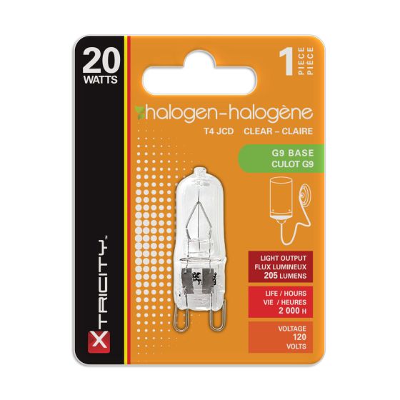 Ampoule halogène, T4 JCD, blanc doux,