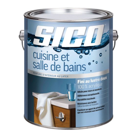 Peinture SICO Cuisine et salle de bains, Doux, Base 3, 3.78 l