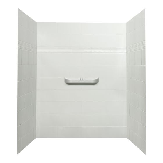 Mur de douche, Suprême, 48", 3 pièces, acrylique, blanc