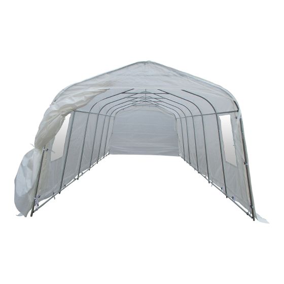 Abri d'auto simple, 11' x 24' x 6'6'', 2 fenêtres et 2 portes