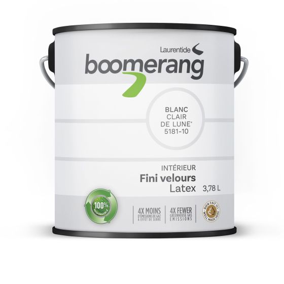 Peinture recyclée Boomerang, fini velours, clair de lune, 3,78 l