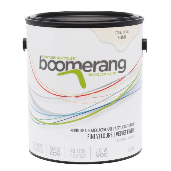 Peinture recyclée Boomerang, fini velours, coton, 3,78 l