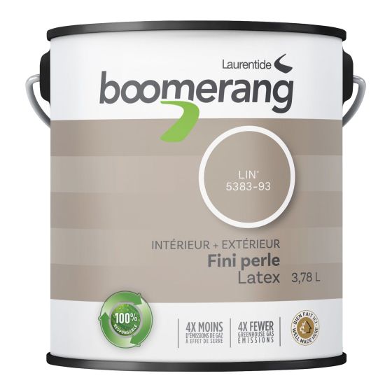Peinture recyclée Boomerang, fini perle, 3,78 l, lin