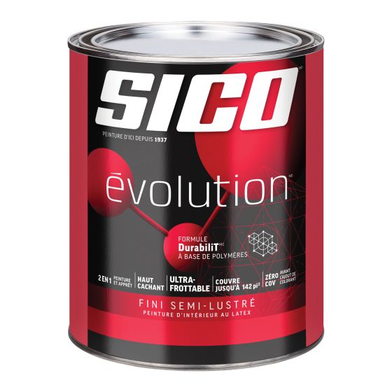 Peinture SICO Évolution, semi-lustré, blanc pur, 946 ml