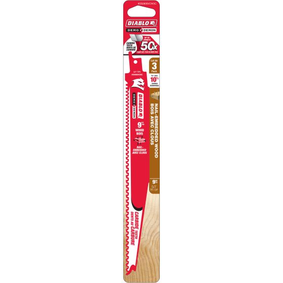Diablo Demo Demon Carbide-tipped reciprocating blades - 9" - 3/Pkg