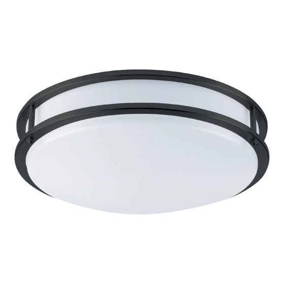 Plafonnier DEL Milano, 12", 15 W, 3 000 K, noir