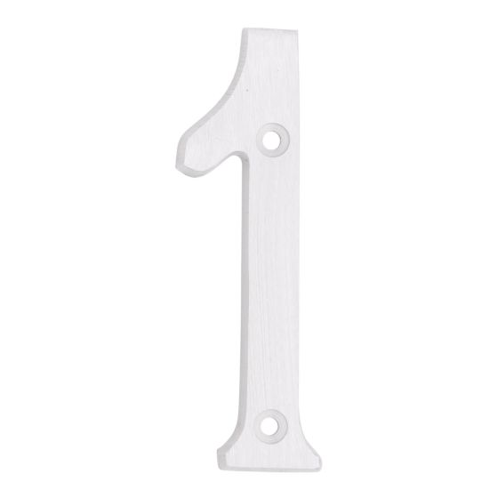 Modern style house number #1 - White - 3/8" x 6"