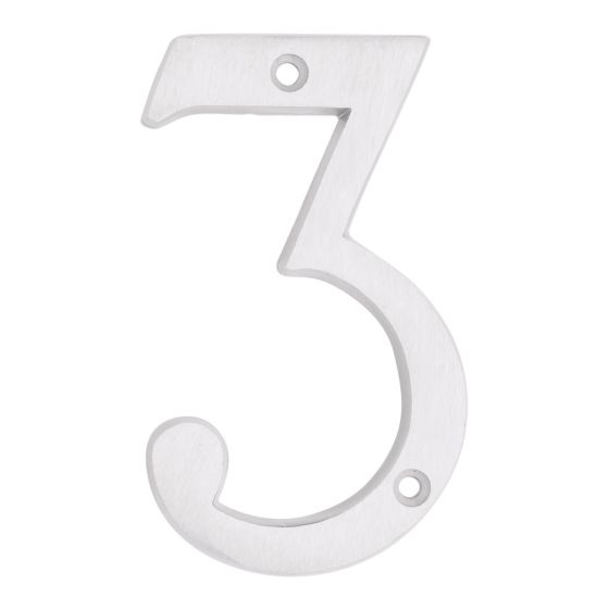 Modern style house number #3 - White - 3/8" x 6"
