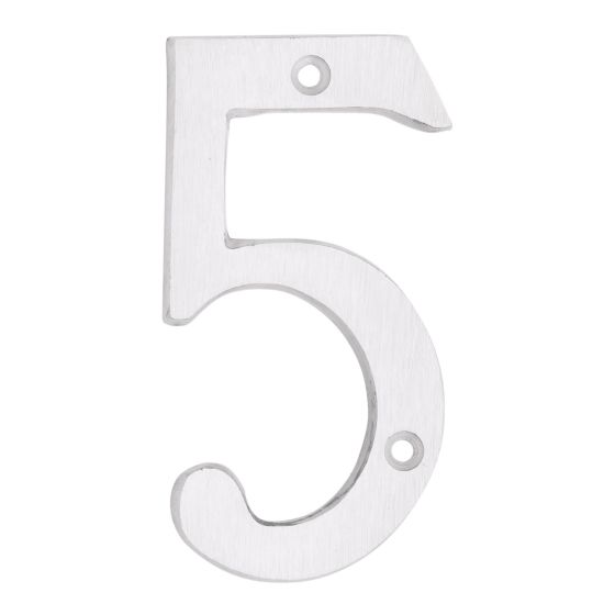 Modern style house number #5 - White - 3/8" x 6"