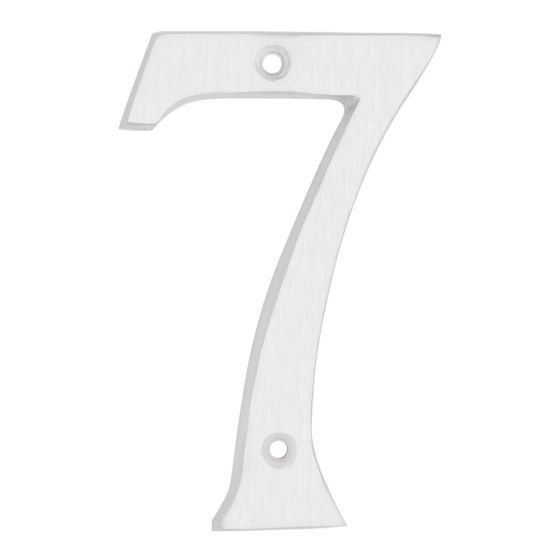 Modern style house number #7 - White - 3/8" x 6"
