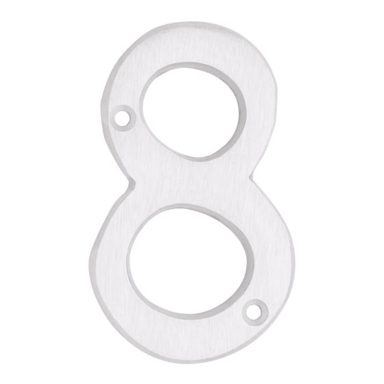 Modern style house number #8 - White - 3/8" x 6"