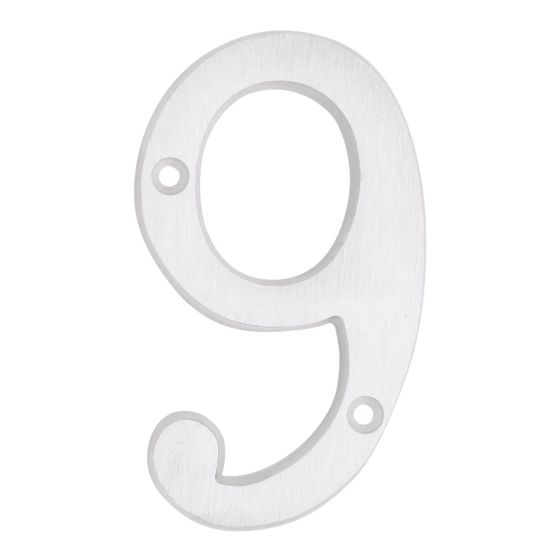 Modern style house number #9 - White - 3/8" x 6"