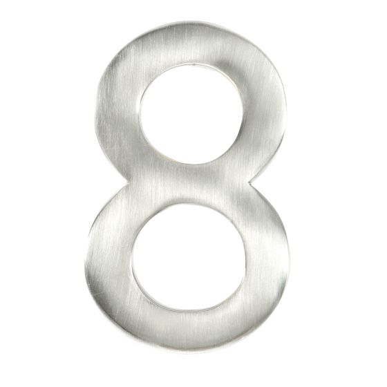 Modern style house number #8 - Satin nickel - 1/4" x 3"