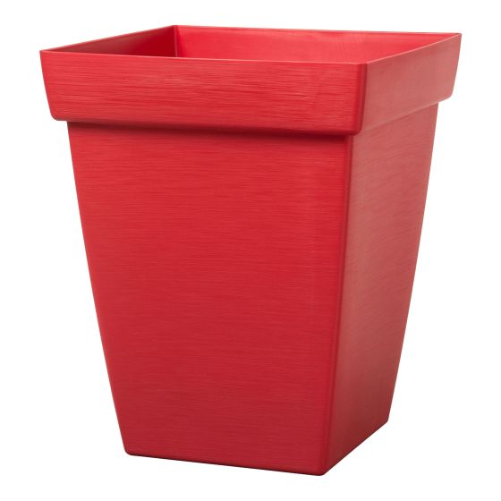 Square Bamboo Planter - 9" x 9" x 11.31" - Red