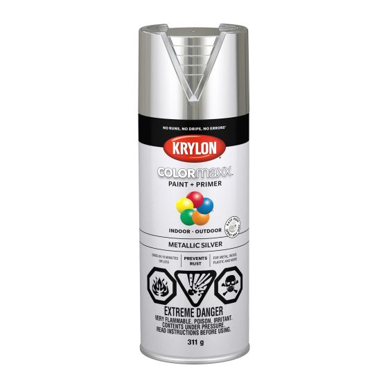 Peinture et apprêt Colormaxx, 340 g, argent, métallique