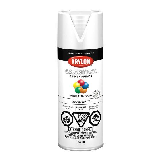 Peinture et apprêt Colormaxx, 340 g, blanc, lustré