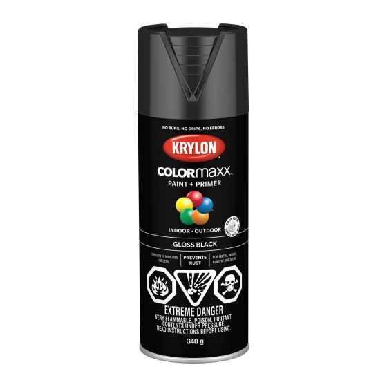 Peinture et apprêt Colormaxx, 340 g, noir, lustré