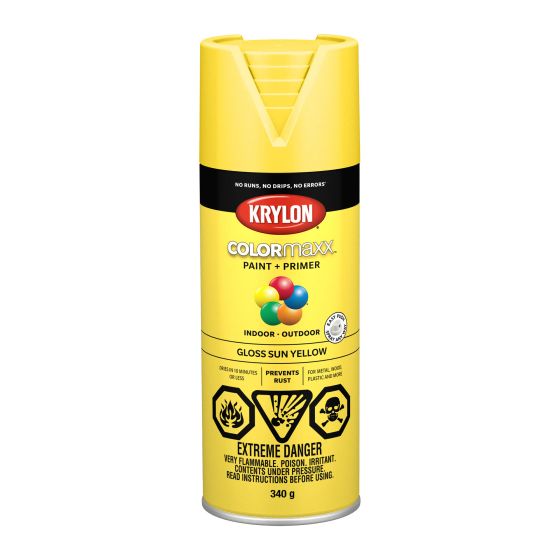 Peinture et apprêt Colormaxx, 340 g, jaune soleil, lustré