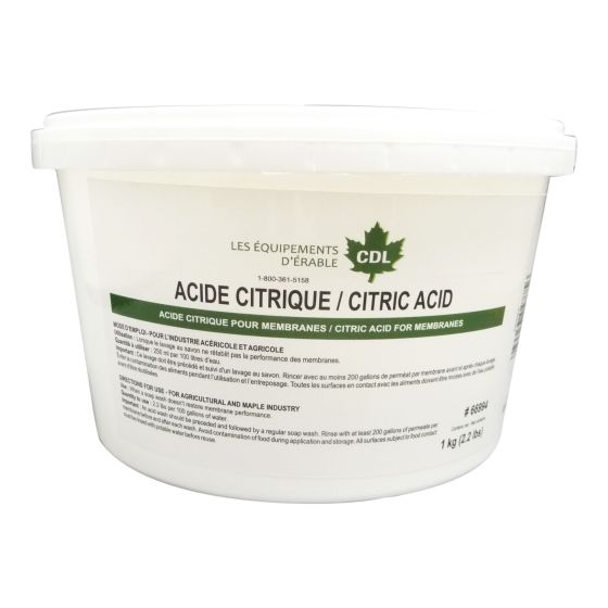 Citric acid powder for membranes