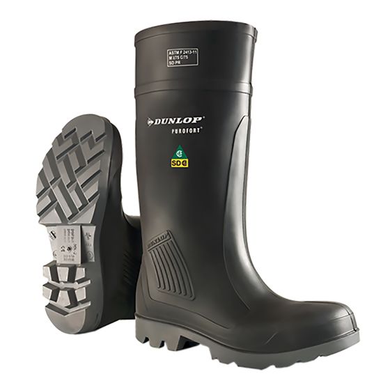 Bottes professionnelles à sécurité intégrale pour hommes, Purofort, noir, grandeur 8