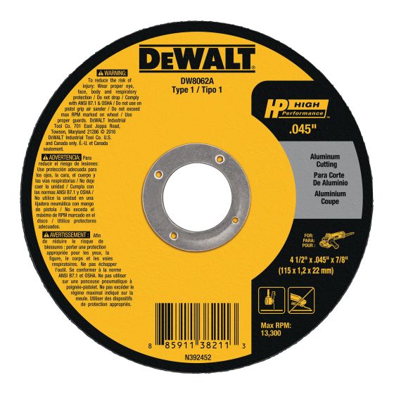 Meule Haute Performance pour aluminium, type1, 4,5"