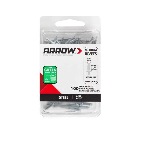 Steel Rivet - Medium - 100/Pkg
