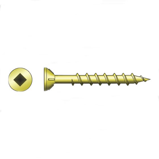 Wood Screw - Quik Drive - Collated - Coarse Threads - Square - Zinc - #8 x 1 1/2" - 2000/Pkg