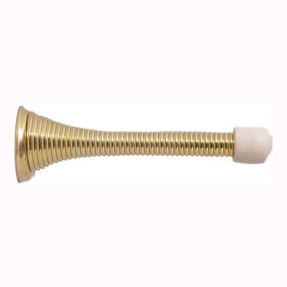 Spring doorstop - Polish brass - 3 1/8"