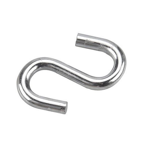 Crochet en forme de S, zinc, 14 mm x 2" x 6 mm