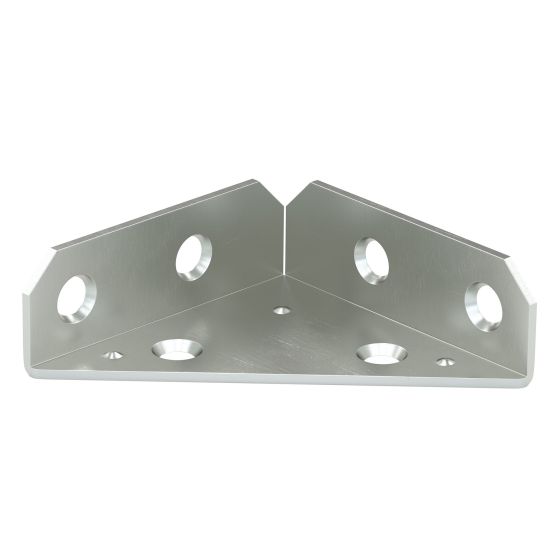 Équerre à trois côtés multiposition, zinc, 3" x 3/4" x 3"