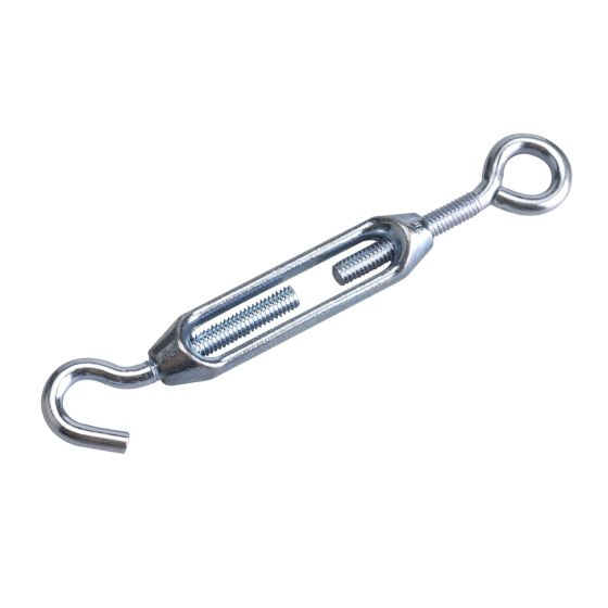 Hook by eye turnbuckle - Zinc - 5/16" x 9 3/8"