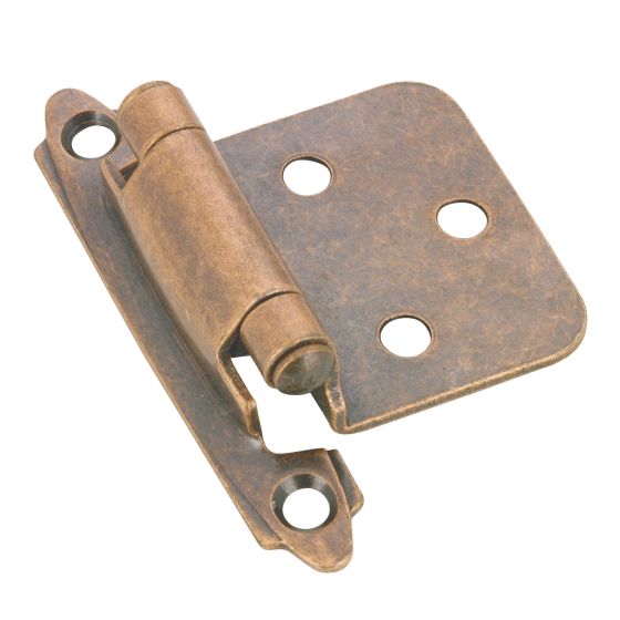 Charnière semi-dissimulée avec ressort, cuivre antique, 2 3/4" ,2/pqt